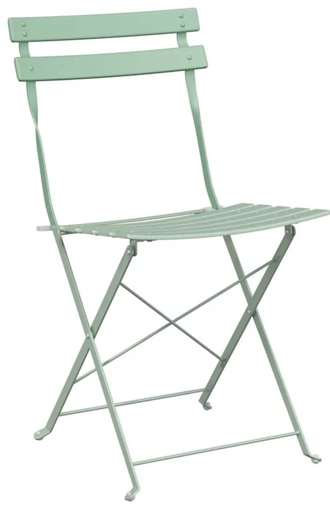 vidaXL Πτυσσόμενη Καρέκλα Κήπου 2 pcs Πράσινο 42 x 46 x 82εκ Ατσάλι