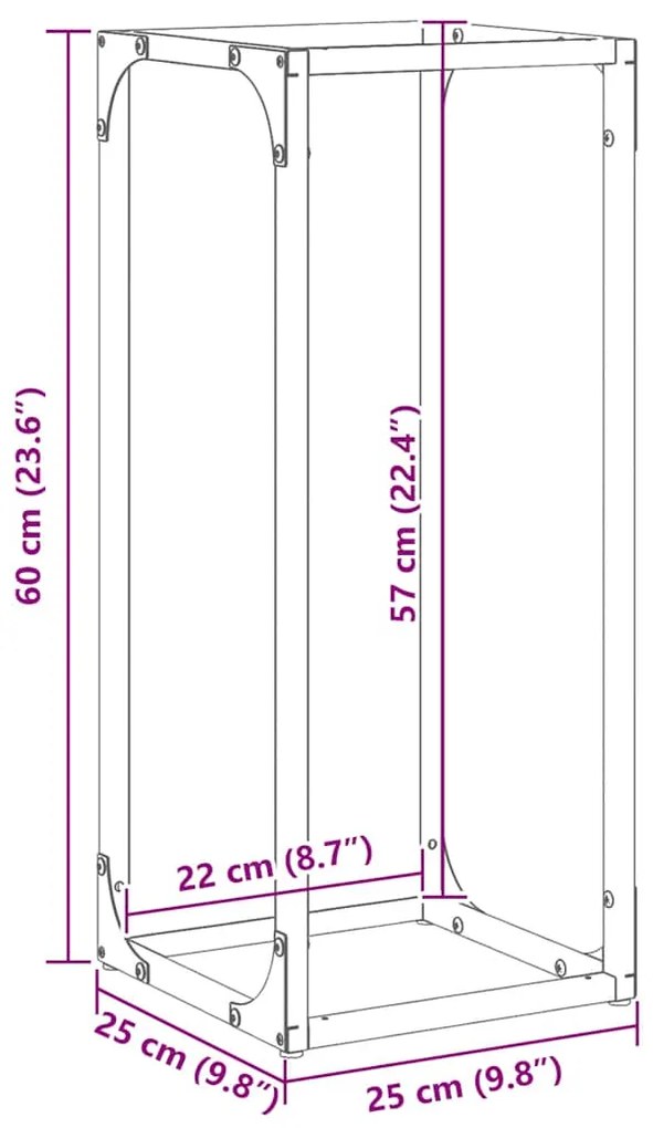 ΡΑΦΙ ΓΙΑ ΚΑΥΣΟΞΥΛΑ ΜΑΥΡΟ 25X25X60 CM ΑΤΣΑΛΙ ΨΥΧΡΗΣ ΕΛΑΣΗΣ 864259