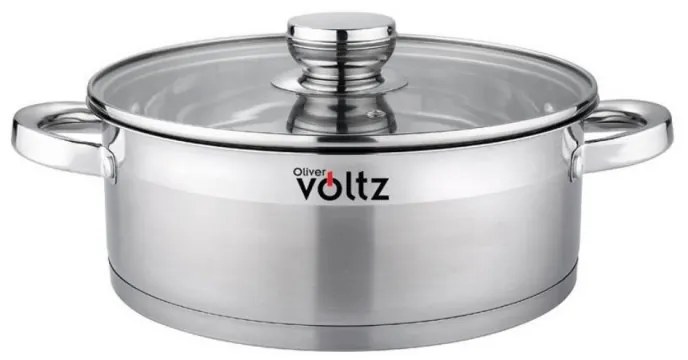 Κατσαρόλα Oliver Voltz OV51210Q28, 6 l, 28 x 10 cm, Ρηχό, Επαγωγικό, Χοντρό πάτο, Inox