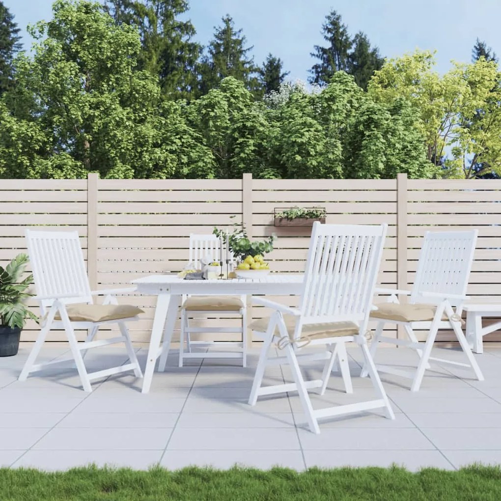 vidaXL Μαξιλάρια Καρέκλας Κήπου 4 τεμ. Μπεζ 50x50x7 εκ. Oxford Ύφασμα