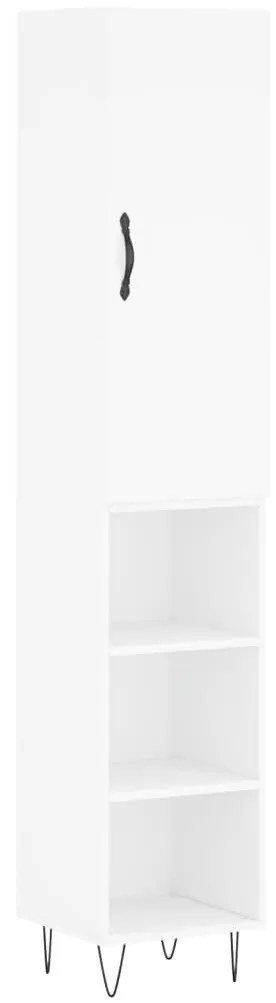 vidaXL Ντουλάπι Λευκό 34,5 x 34 x 180 εκ. από Επεξεργασμένο Ξύλο