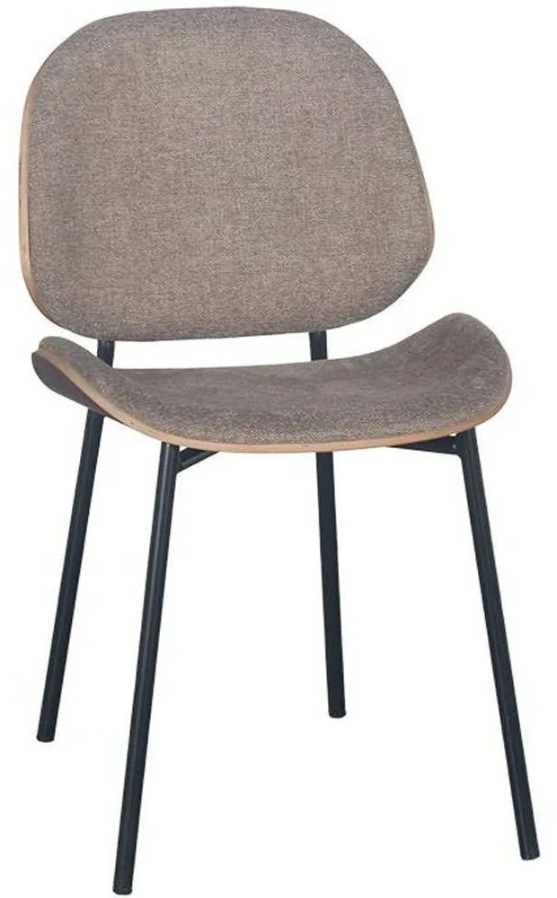 Καρέκλα 617-223-091 46x54,5x81,5cm Beige-Black Metal, Fabric
