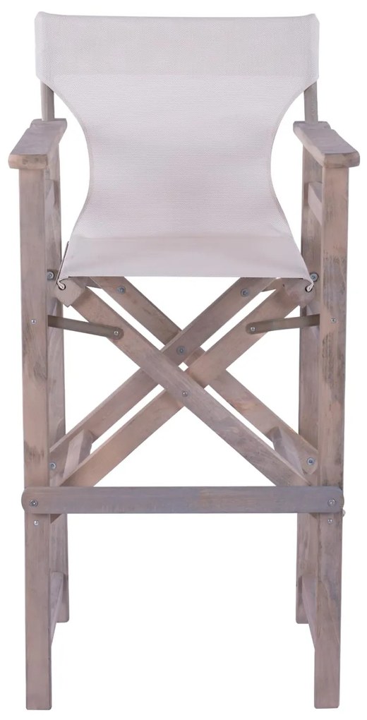 Σκαμπό Μπαρ Σκηνοθέτη ΛΗΜΝΟΣ C10560.60 Γκρί Εμποτισμού με Εκρού Textline 58x55,5x117 cm 58x55.5x117 εκ.