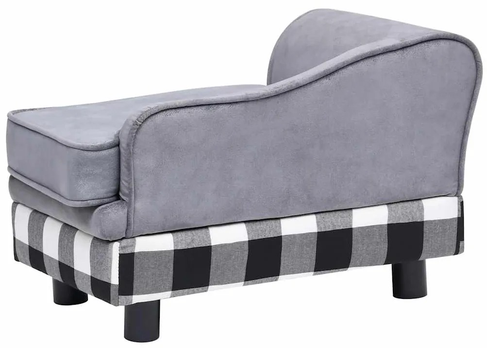vidaXL Καναπές - Κρεβάτι Σκύλου Γκρι 57 x 34 x 36 εκ. Βελουτέ