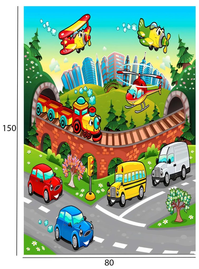 Παιδικό χαλί C7678.13 Σειρά KIDDER Πολύχρωμο με Κρόσια 80x150 εκ. 80x150x1 εκ.