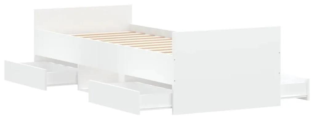 Πλαίσιο Κρεβατιού με Κεφαλάρι &amp; Ποδαρικό Λευκό 75 x 190 εκ. - Λευκό