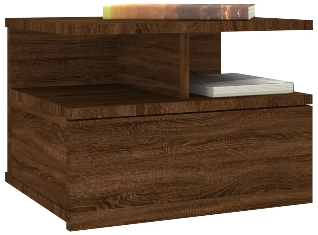 vidaXL Κομοδίνα Κρεμαστά Καφέ Δρυς 40x31x27 εκ. Επεξεργ. Ξύλο