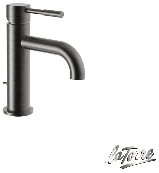 Μπαταρία Νιπτήρα με Αυτόματη Βαλβίδα Τech La Torre Black Brushed 12007-410