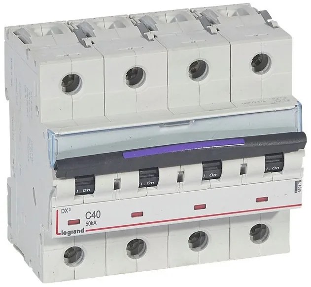 Αυτόματη Ασφάλεια 50kA Γκρι 40A 4 Πόλοι Kαμπύλη C DX3 410178 Legrand-410178-Γκρι 410178