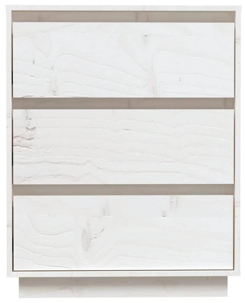 vidaXL Συρταριέρα Λευκή 60 x 34 x 75 εκ. από Μασίφ Ξύλο Πεύκου