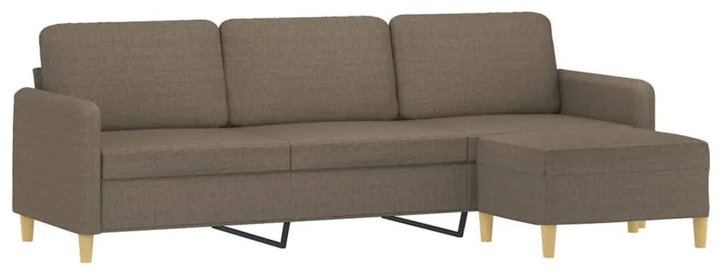 vidaXL Καναπές Τριθέσιος Taupe 180 εκ. Υφασμάτινος με Υποπόδιο