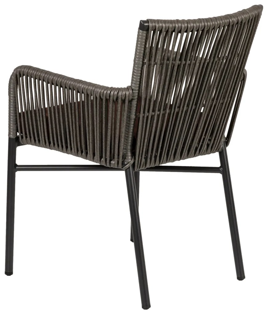 Πολυθρόνα Κήπου BLUENILE Μαύρο/Γκρι Αλουμίνιο/Rattan 56x60x89cm - 14840015 - 14840015