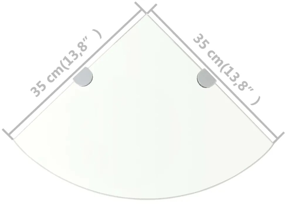 vidaXL Ράφια Γωνία 2 τεμ Διάφανα 35x35 εκ Γυάλινα + Στηρίγματα Χρωμίου