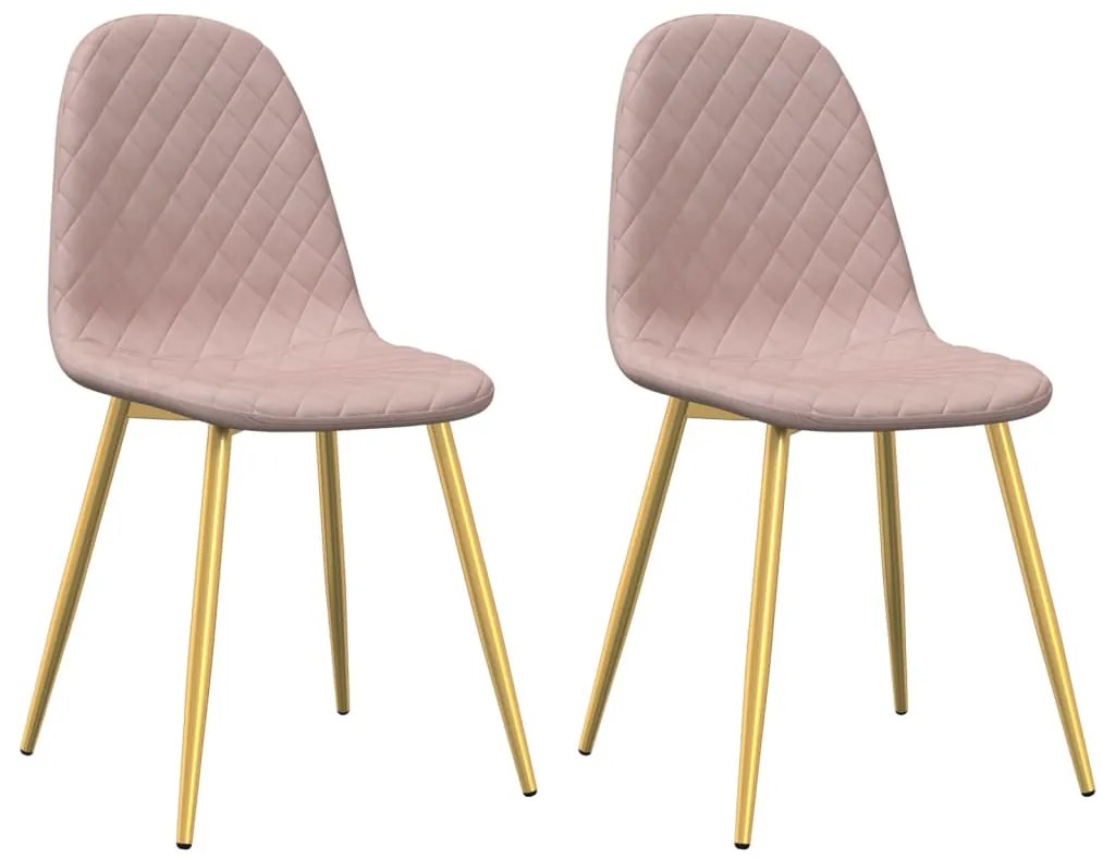 vidaXL Καρέκλες Τραπεζαρίας 2 τεμ. Ροζ Βελούδινες