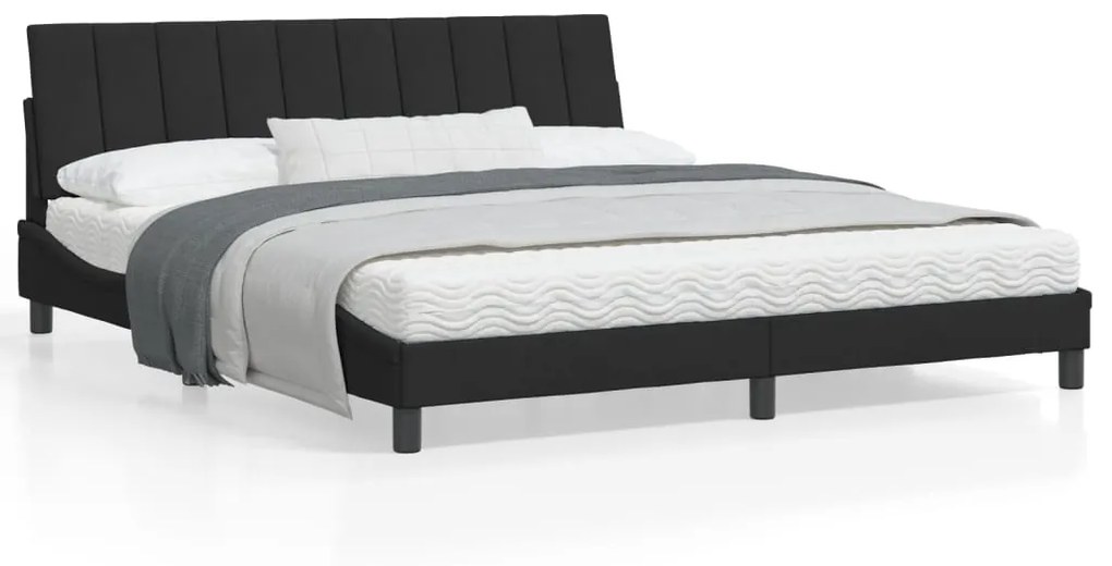 Σκελετός Κρεβατιού Χωρίς Στρώμα Hanko Μαύρο 180x200 εκ. Βελούδινο