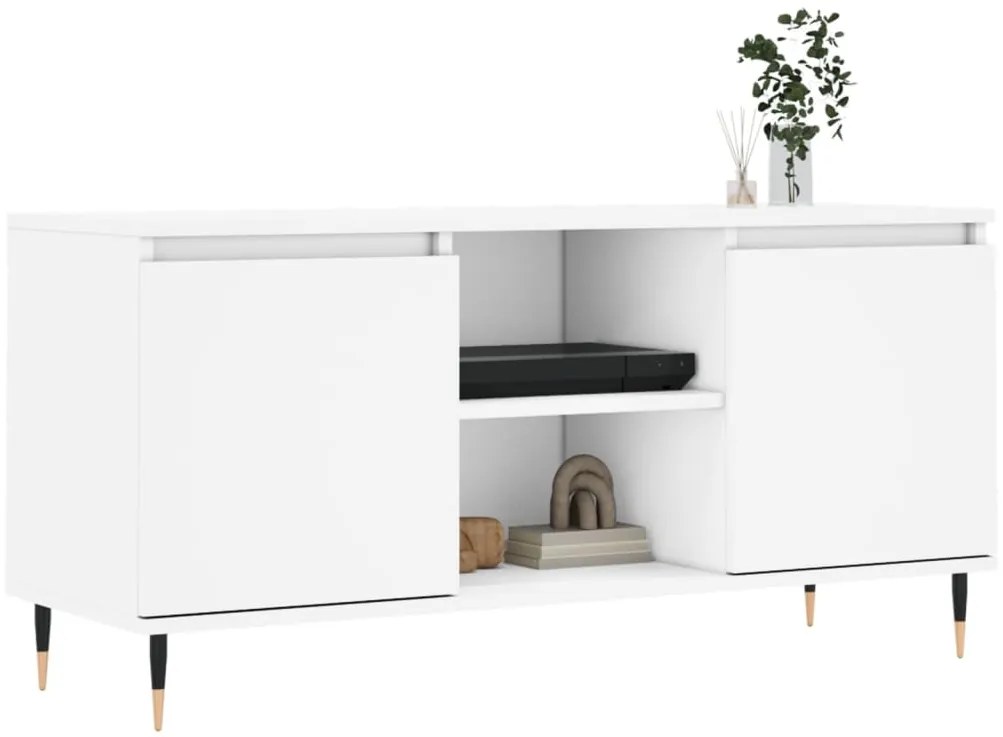 vidaXL Έπιπλο Τηλεόρασης Λευκό 104 x 35 x 50 εκ. από Επεξεργ. Ξύλο