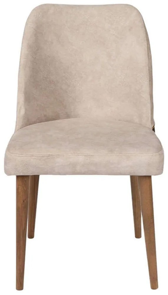 Καρέκλα Nova (Σετ 4Τμχ) 974NMB1219 50x49x90cm Walnut-Cream Metal, Technoderma, Wood