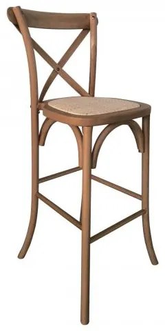 DESTINY Σκαμπώ Bar Καρυδί/Κάθισμα Rattan 45x48x110cm Ε7022,2