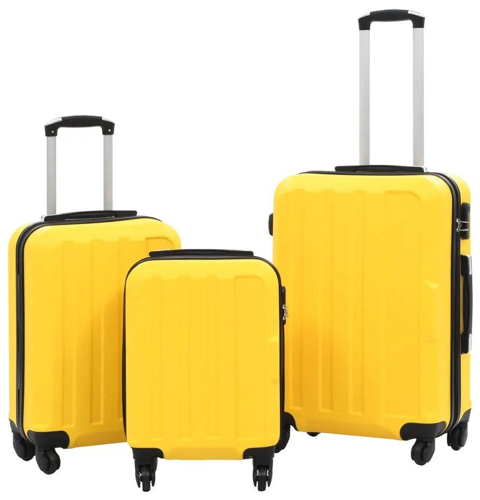 vidaXL Σετ Βαλιτσών Τρόλεϊ με Σκληρό Περίβλημα 3 τεμ. Κίτρινο από ABS