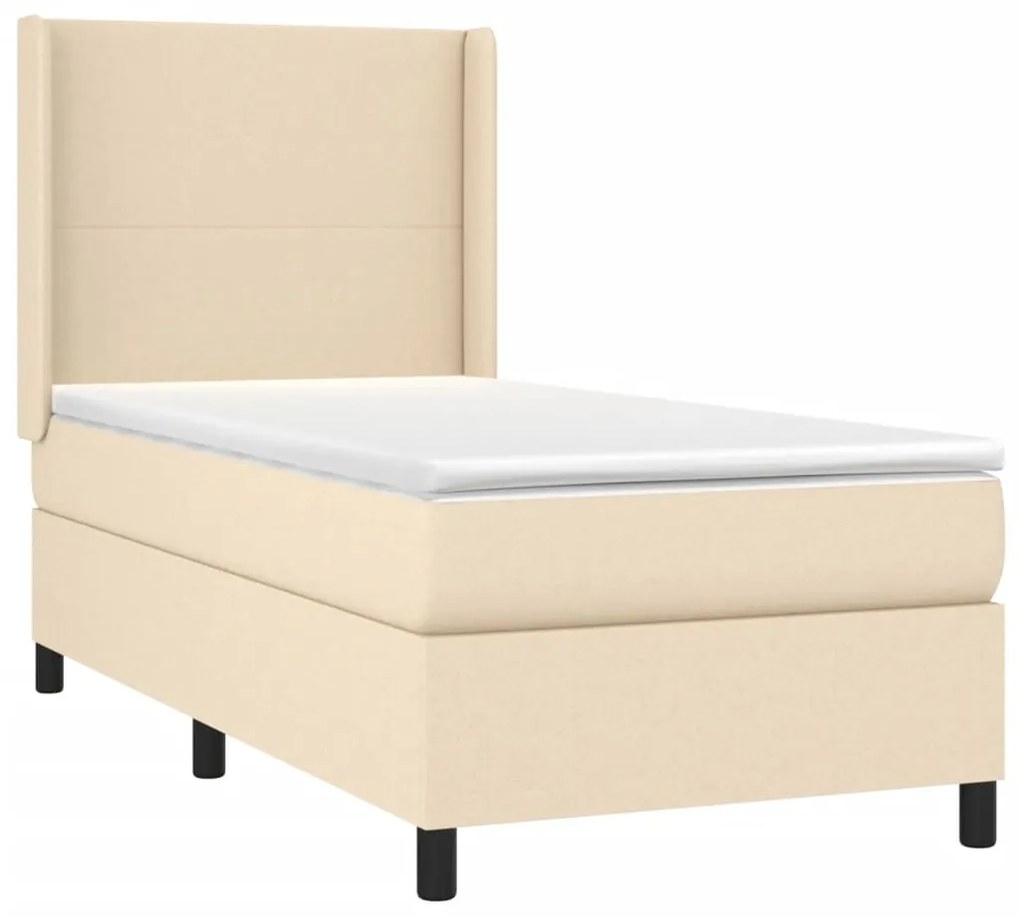 ΚΡΕΒΑΤΙ BOXSPRING ΜΕ ΣΤΡΩΜΑ ΚΡΕΜ 100 X 200 ΕΚ. ΥΦΑΣΜΑΤΙΝΟ 3131254