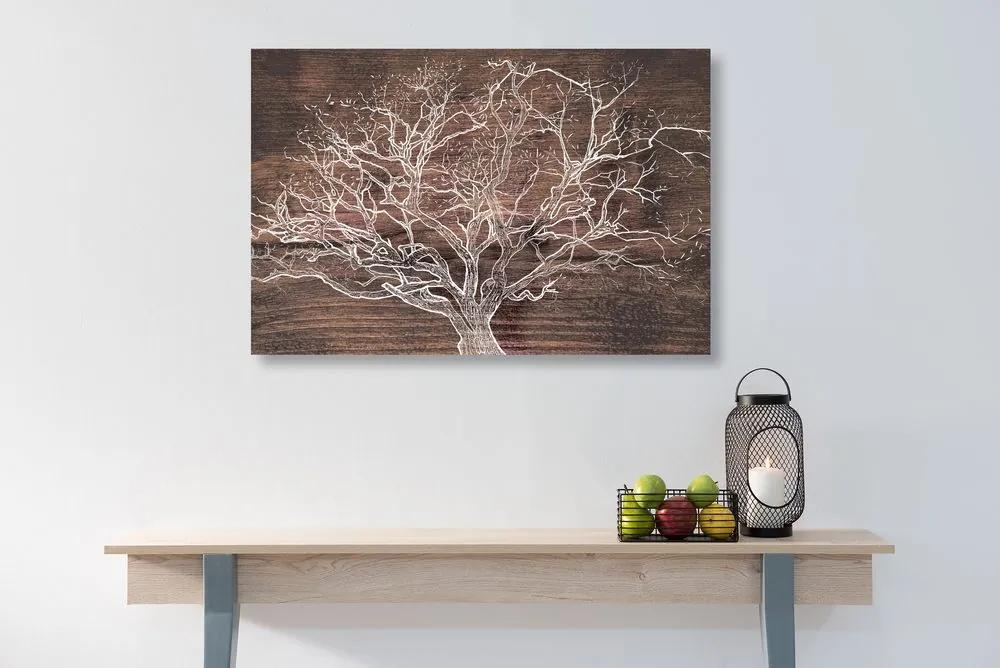 Εικόνα κορώνας δέντρου σε ξύλινο φόντο - 90x60