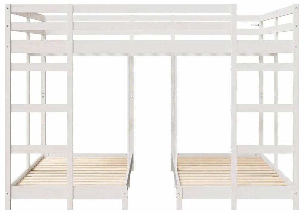 vidaXL Σκελετός Κουκέτας Τριών Επιπέδων Λευκό 160 x 200 cm