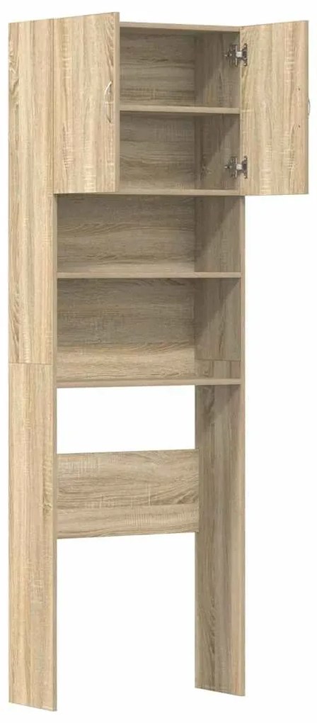 vidaXL Ντουλάπι Πλυντηρίου Χρώμα Sonoma Δρυς 64x24x190 εκ Επεξ. Ξύλο