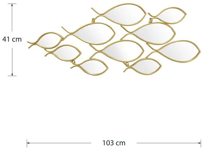 Καθρέπτης Filow χρυσό 103x2x38εκ 103x2x38 εκ.