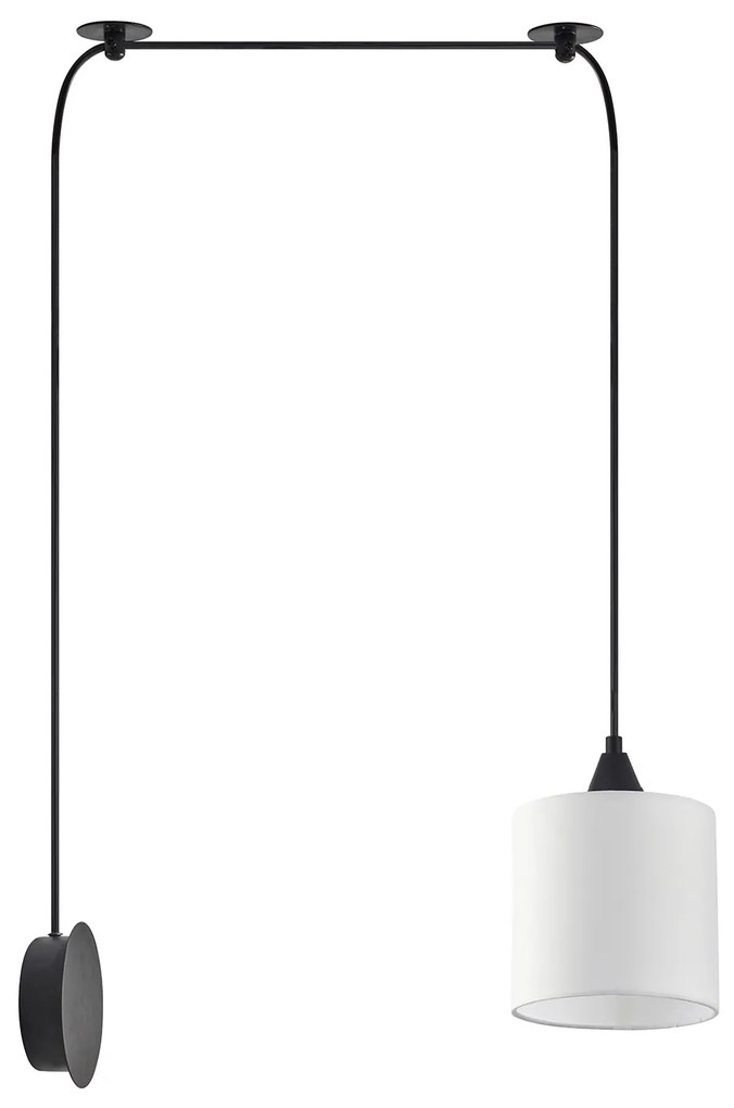 SE21-BL-B10-BL1W-SH1 ADEPT PENDANT White Fabric Wall Lamp + HOMELIGHTING 77-9007