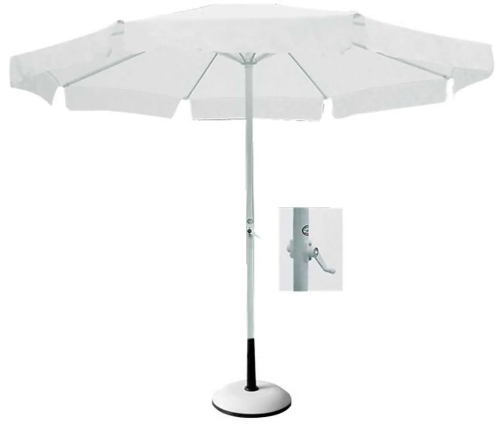 Ομπρέλα Αλουμινίου Φ 3m Λευκή D.3m (H 2.4m)
