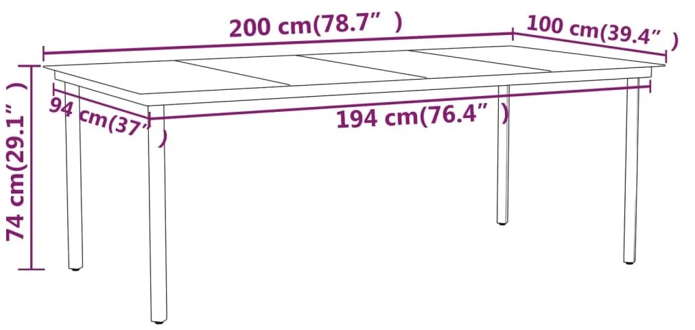 vidaXL Σετ Τραπεζαρίας Κήπου 9 Τεμαχίων Μαύρο