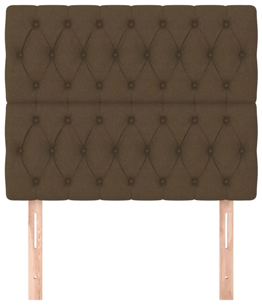 vidaXL Κεφαλάρι Κρεβατιού Σκούρο Καφέ 100x7x118/128 εκ. Ύφασμα