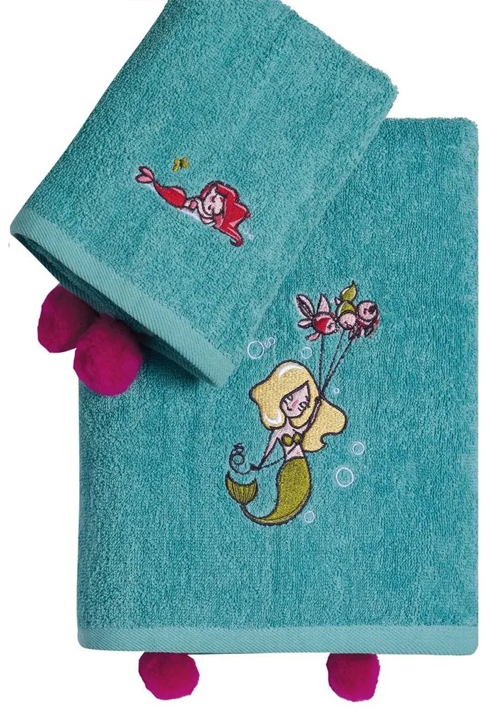 Πετσέτες Παιδικές Pady (Σετ 2τμχ) Green Kentia Towels Set 70x125cm 100% Βαμβάκι