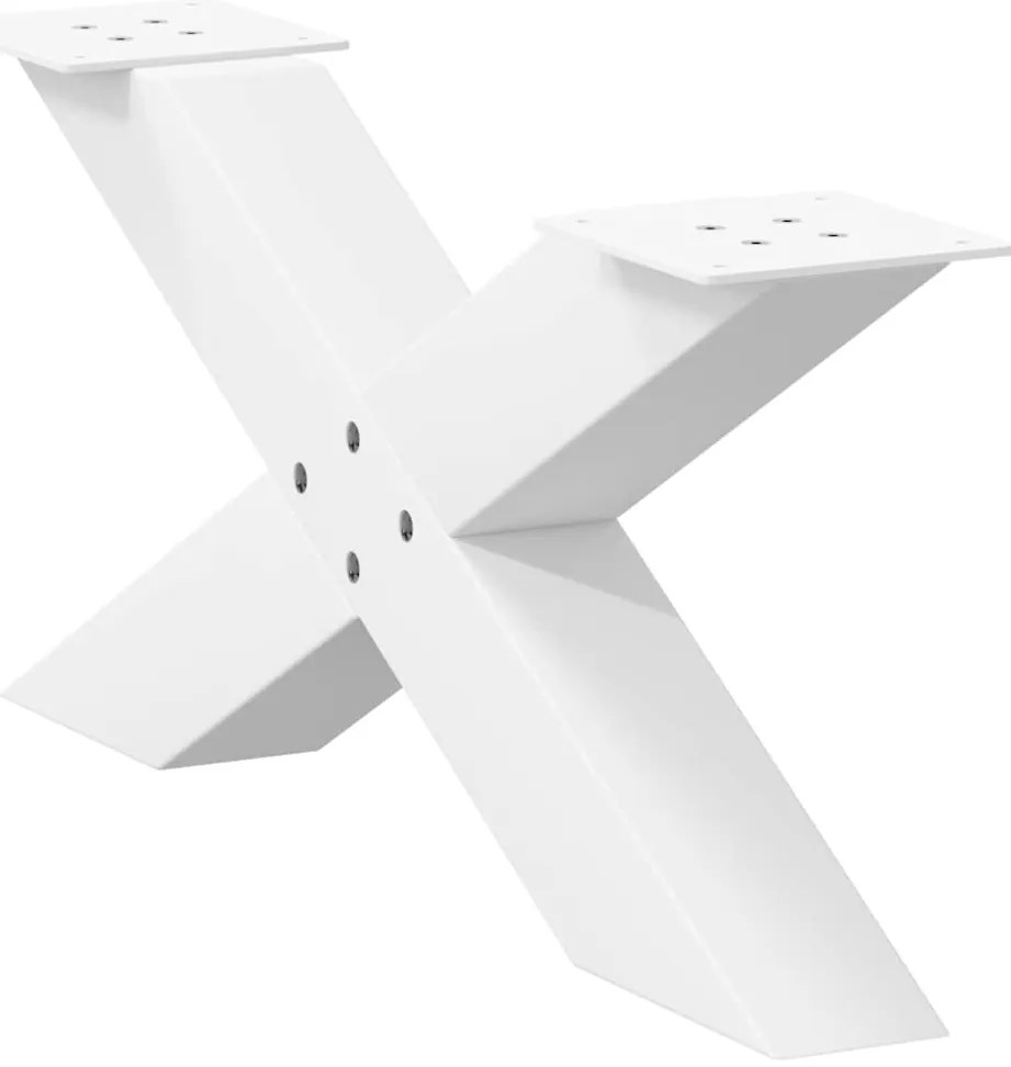 vidaXL Πόδια Τραπεζιού Σαλονιού σε Σχήμα Χ, 2 τεμ. Λευκά 70x(30-31) εκ. Ατσάλι