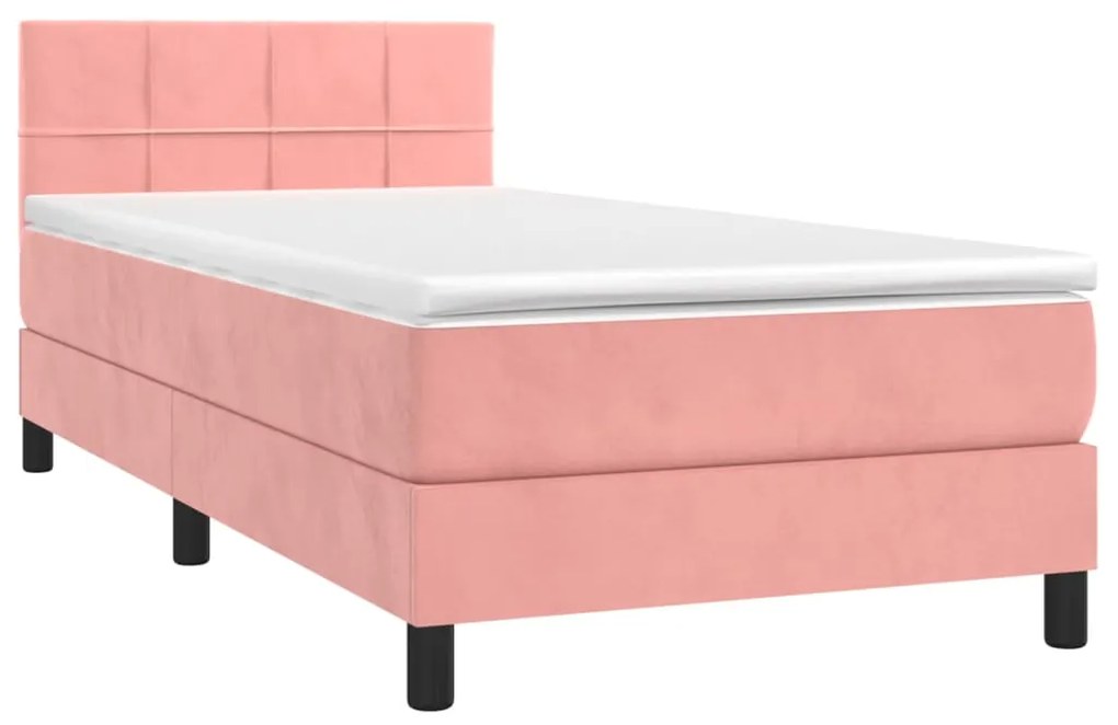 ΚΡΕΒΑΤΙ BOXSPRING ΜΕ ΣΤΡΩΜΑ ΡΟΖ 90X190 ΕΚ. ΒΕΛΟΥΔΙΝΟ 3141280