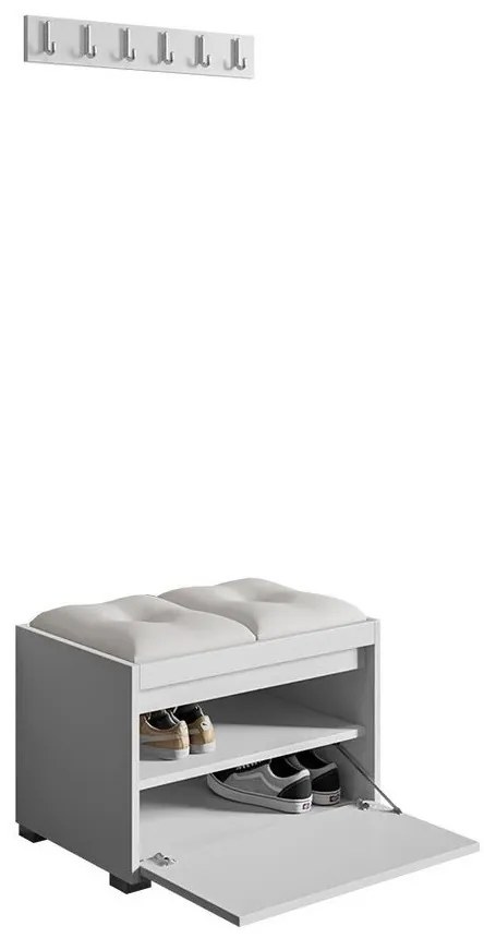 Σετ διαδρόμου Trenton 133, 65x34cm, 17 kg, Οικολογικό δέρμα, Πλαστικοποιημένη μοριοσανίδα, Τοίχου, Εντοιχισμένη | Epipla1.gr