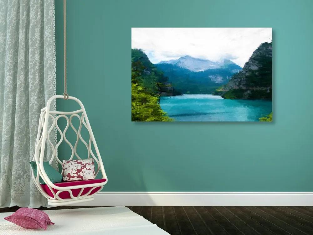 Εικόνα ζωγραφισμένη ορεινή λίμνη