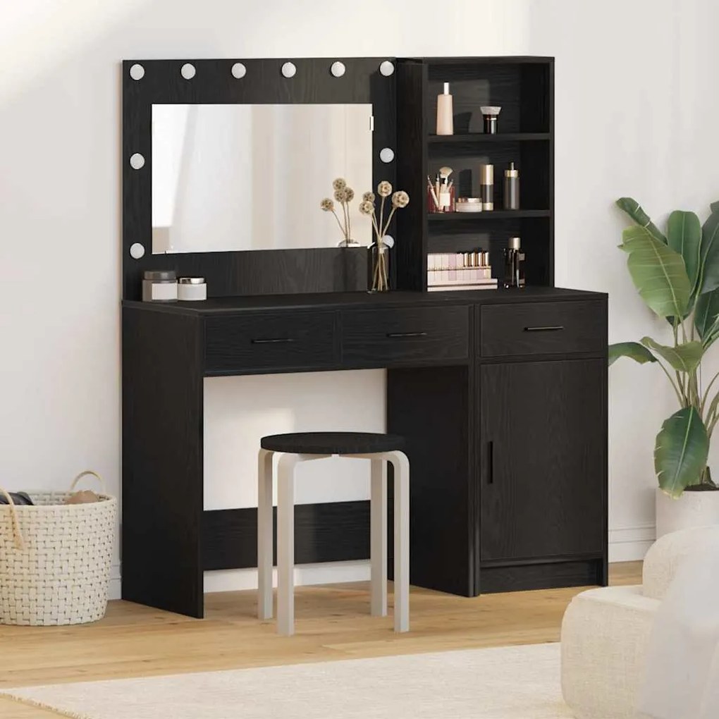 vidaXL Τραπέζι περιποίησης με συρτάρι 2 pcs Μαύρο 78.5 x 41 x 135 εκ
