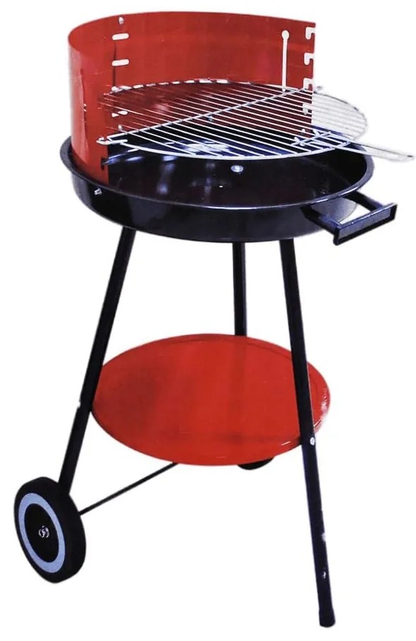 Ψησταριά Μπάρμπεκιου Στρόγγυλη 76Χ46Χ46cm Red-Black Metal