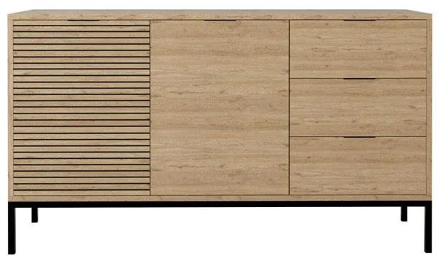 Μπουφές Leodrif μελαμίνης oak-μαύρο 140x40x80εκ