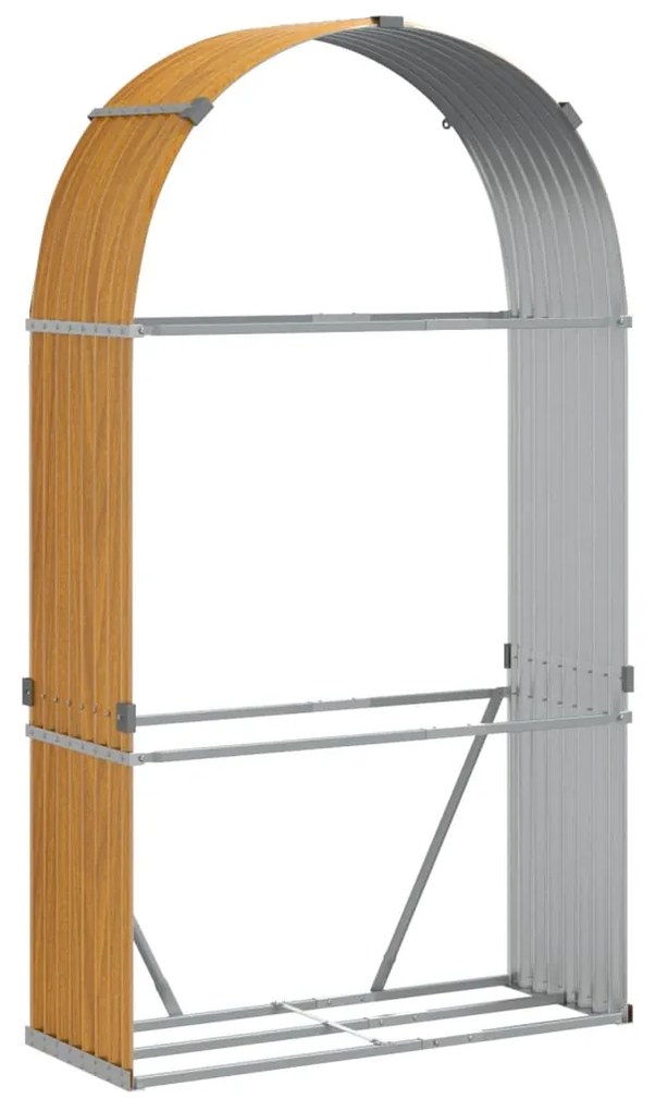 vidaXL Ξυλοθήκη Ξύλινη Όψη 120x45x210 εκ. από Γαλβανισμένο Ατσάλι