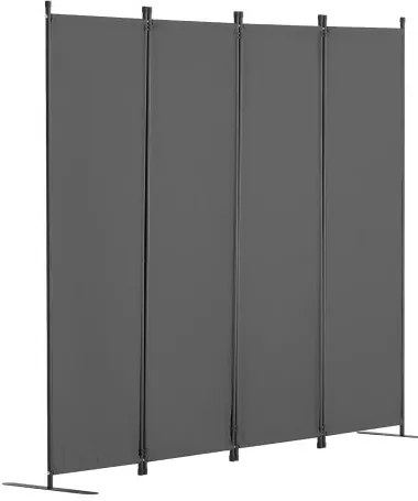 VEVOR Room Divider 4-Panel Folding Privacy Screen Fabric Partition Office Gray