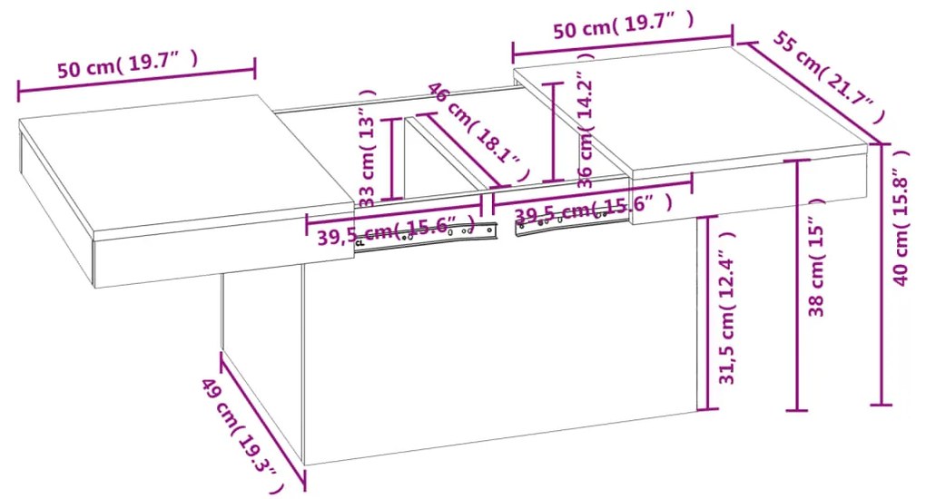 ΤΡΑΠΕΖΑΚΙ ΣΑΛΟΝΙΟΥ ΛΕΥΚΟ 100X55X40 ΕΚ. ΕΠΕΞΕΡΓΑΣΜΕΝΟ ΞΥΛΟ 840870