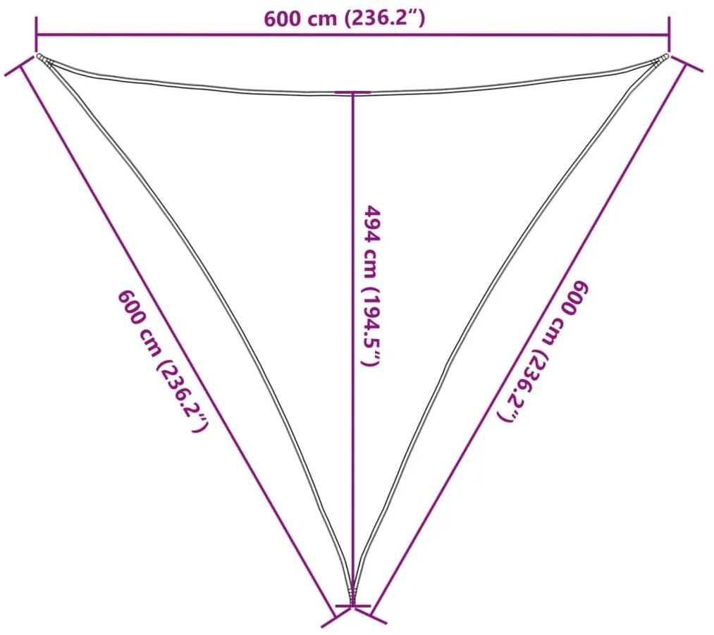 Πανί Σκίασης Λευκό 6 x 6 x 6 μ. από HDPE 160 γρ./μ² - Λευκό