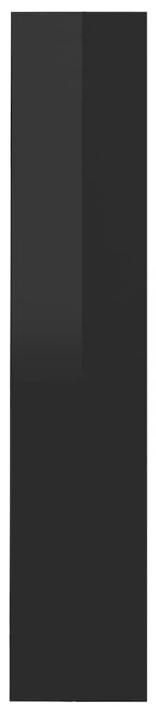 vidaXL Παπουτσοθήκη Τοίχου Γυαλ. Μαύρο 60 x 18 x 90 εκ. Μοριοσανίδα