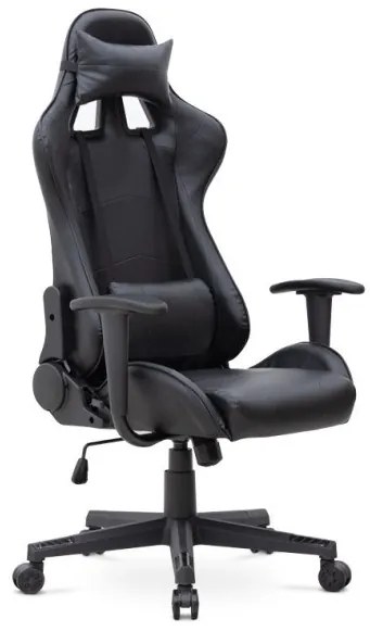 Καρέκλα γραφείου Gaming Alonso Megapap από τεχνόδερμα μαύρο 67x70x125/135 εκ. GP040-0008,1-GP040-0008,1-Μαύρο GP040-0008,1