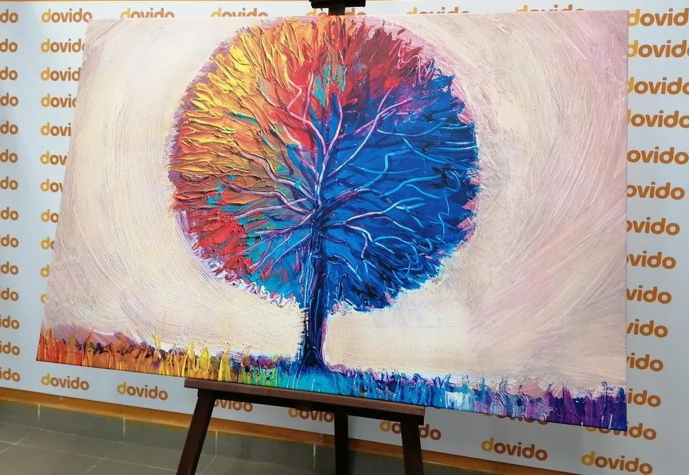 Εικόνα πολύχρωμο δέντρο ακουαρέλας - 90x60