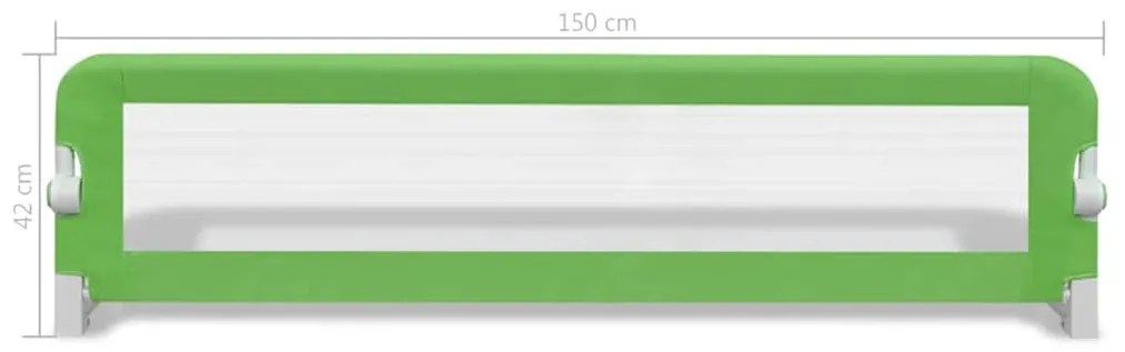 vidaXL Μπάρα Κρεβατιού Προστατευτική 2 τεμ. Πράσινη 150x42 εκ.
