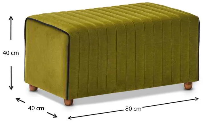 Σκαμπώ Mabel Megapap βελούδινο χρώμα πράσινο 80x40x40εκ.