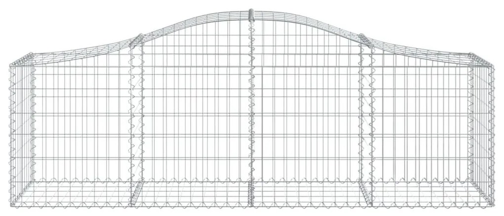 Συρματοκιβώτια Τοξωτά 9 τεμ. 200x50x60/80 εκ. Γαλβαν. Ατσάλι - Ασήμι